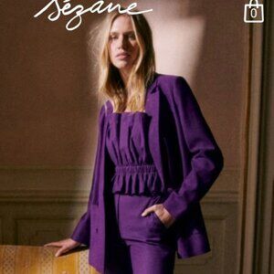 Sezane Agnes Purple Blazer Jacket size 2/34